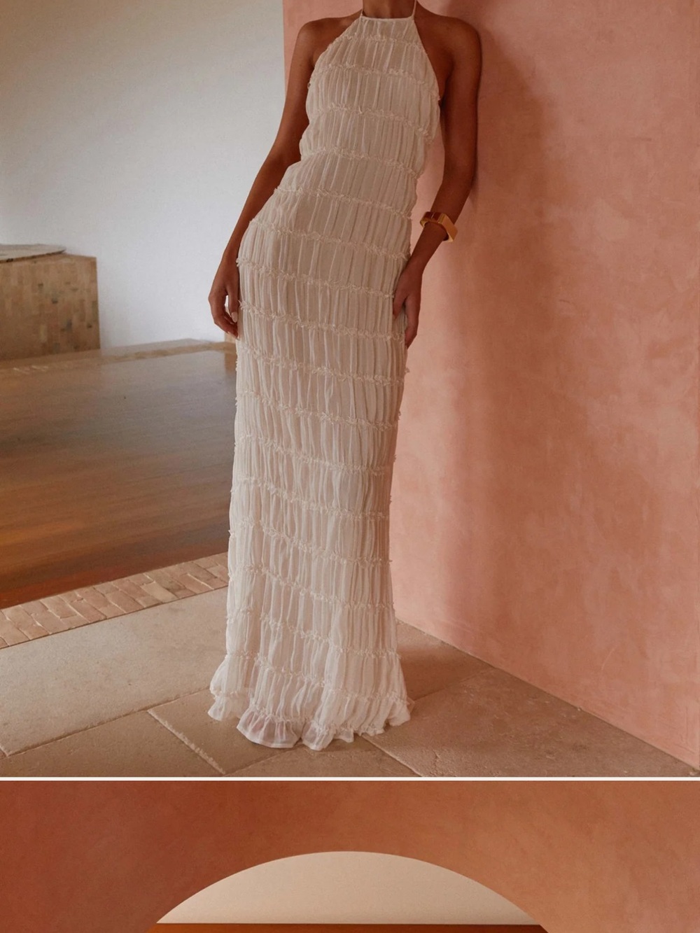 Peppermayo White Halter Maxi Dress NWT